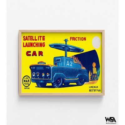 Reproduction d'affiche rétro par satellite, art mural rétro de jouet de l'espace, idée de remodelage de chambre d'enfant astronaute, art mural de chambre Space Brother