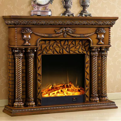 Foyer autoportant en bois massif Nut-Brown