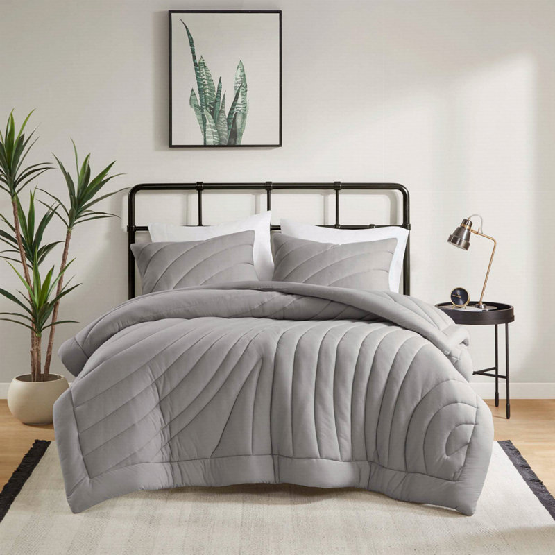 Ensemble d'édredon 3 pièces, California King Comforter + 2 Additional Pieces, Gris