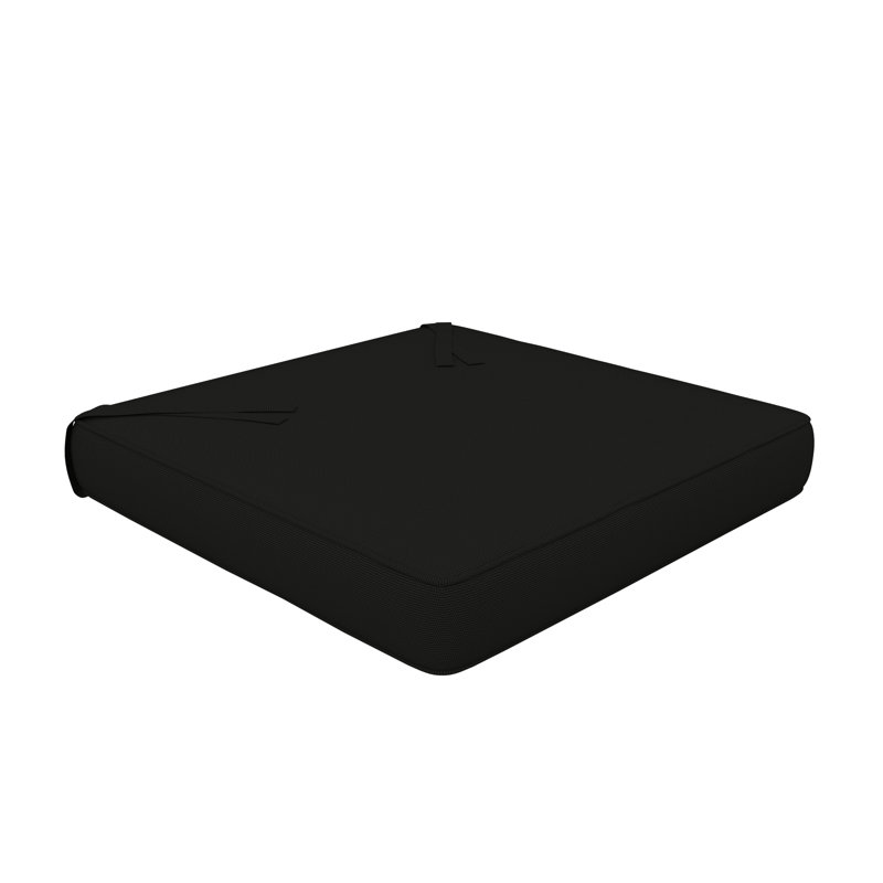 Sunbrella Indoor/Outdoor Dining Chair Cushion, 18" W x 18" D, Sunbrella® Canvas Black