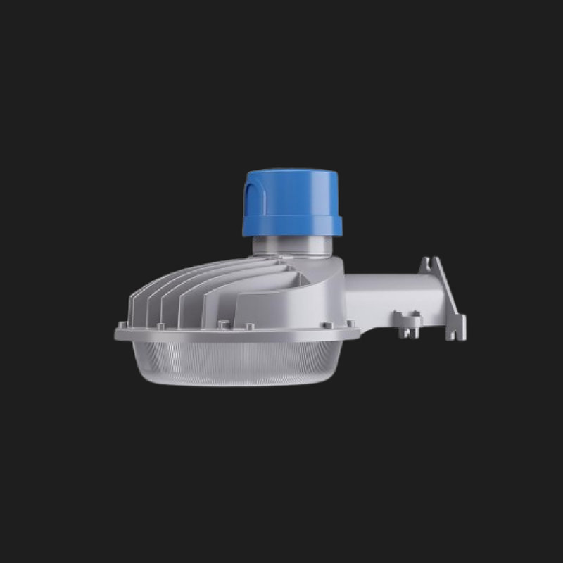 LED Outdoor Area Light, 6000 Lumens, 4000K, 50W, Dusk-to-Dawn, 0-10V Dimmable Outdoor Flood Lights, Wall or Pole Mount - Gray