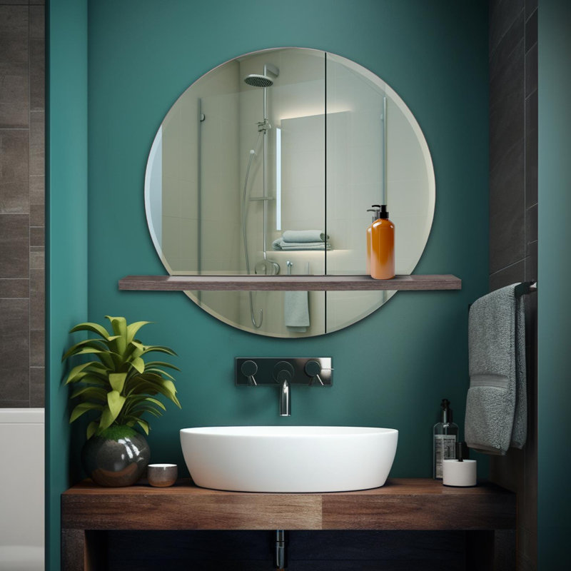 Modern Accent Mirror with Shelves