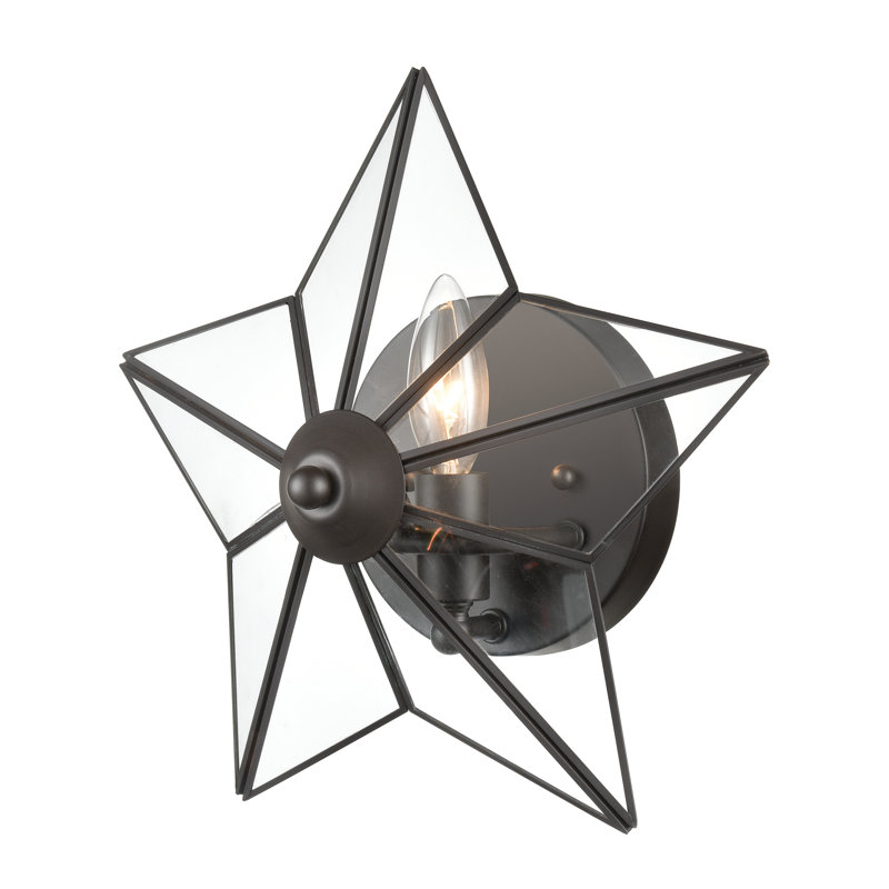 Applique murale 1 lumière Moravian Star 12 po de hauteur - Bronze huilé