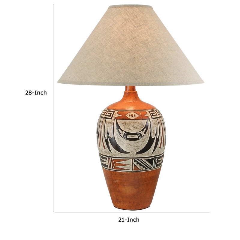 Lampe de table Kanisha Hydrocal, H 28 po x l 21 po x P 21 po, Brun