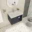 Meuble-lavabo de salle de bain avec lavabo en céramique - Porte murale à fermeture douce de 28 pouces et poignées en métal de style moderne pour petites salles de bain-893005581-893005582