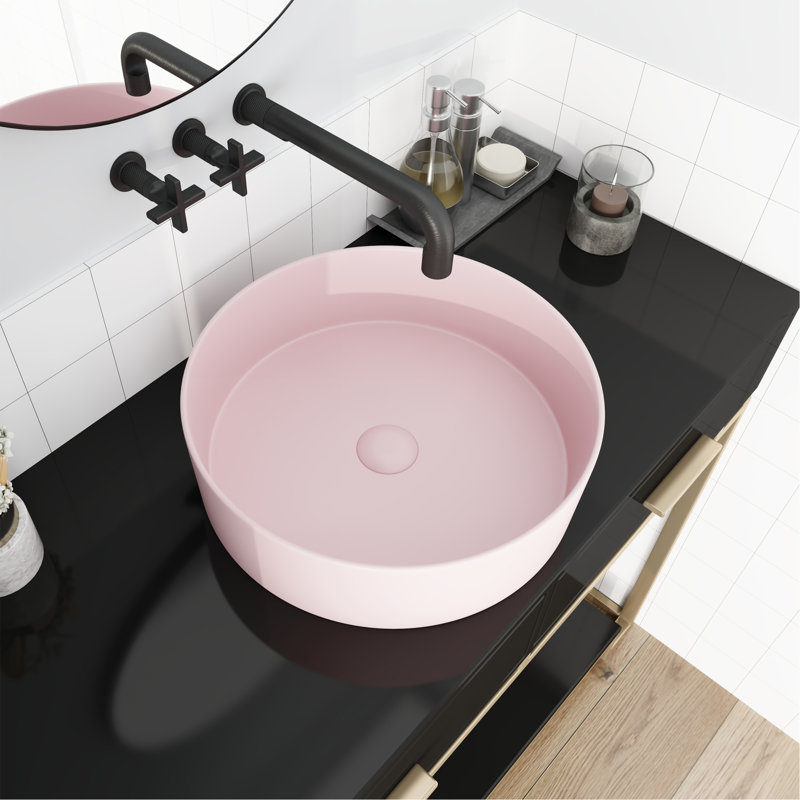 Lavabo de salle de bain vasque circulaire en céramique