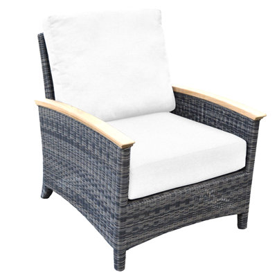 Bella Wicker Teak Outdoor Lounge Chair