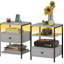 Ensemble de 2 tables de bout avec stations de charge et lumières DEL, tables d'appoint à 3 niveaux avec ports USB-1019502815