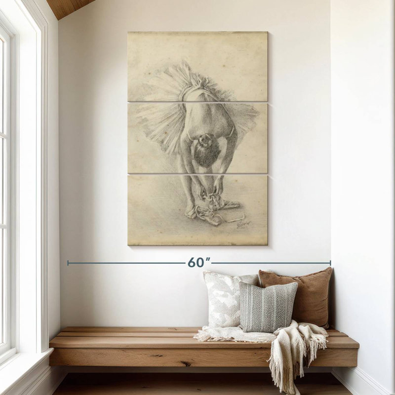 Étude de ballerine Enn Antique I, H 50 po x l 32 po