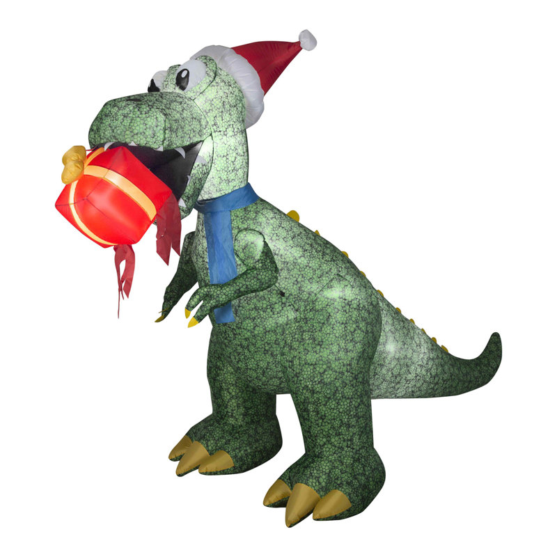 Tyrannosaure Rex avec cadeau 9,5 pi The Holiday Aisle®
