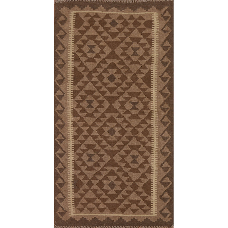 Reversible Wool Kilim Runner Rug 3x7