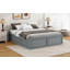 Structure de lit plateforme en bois avec 6 tiroirs, gris