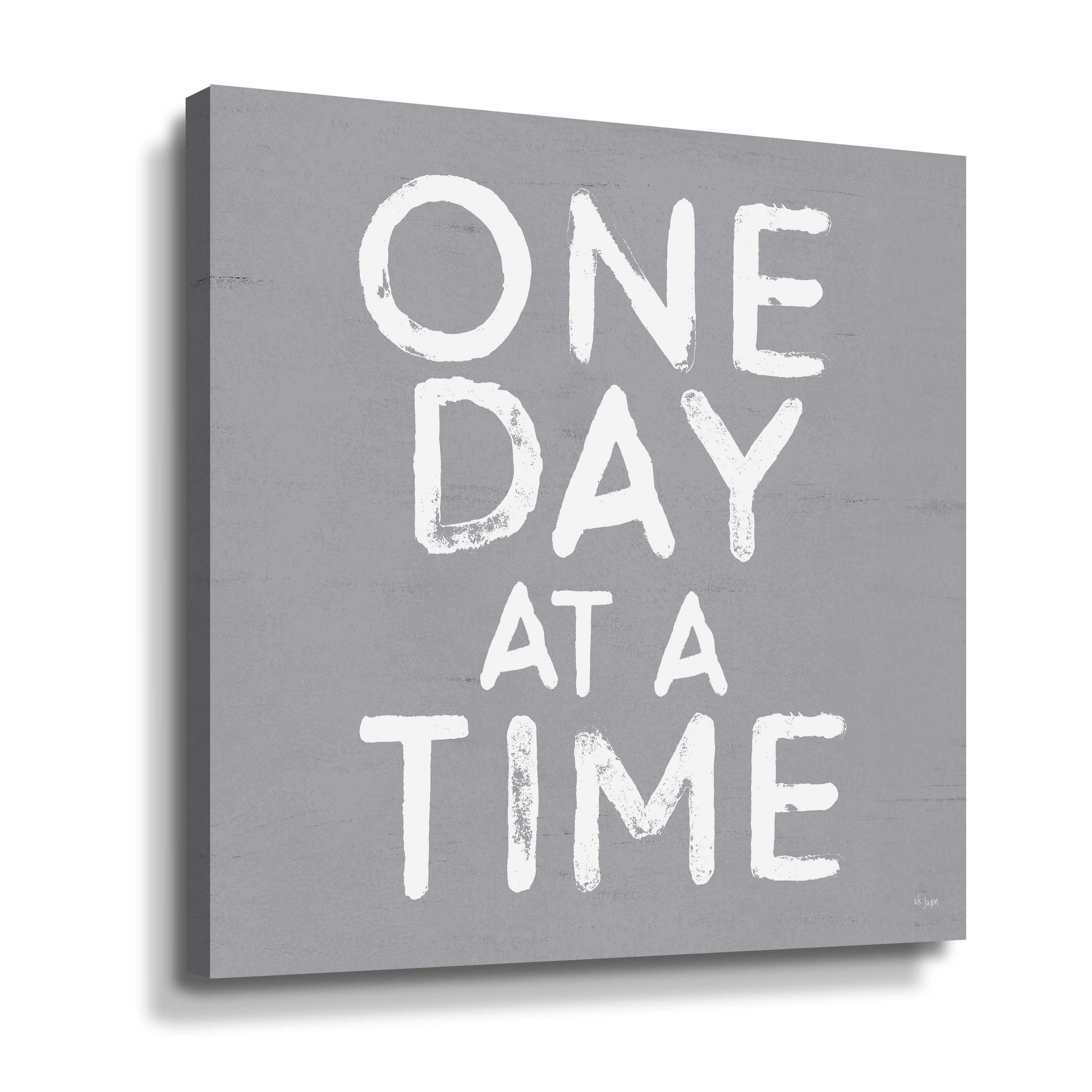 Trinx One Day at a Time - Textual Art on Canvas | Wayfair