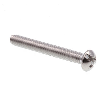 Machine Screws, Round Head, Phillips/Slotted Combination Drive, #8-32 X 1-1/4 in., Grade 18-8 Stainless Steel (25 Pack)