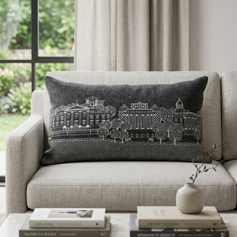 Coussin lombaire 35 po Washington DC, gris