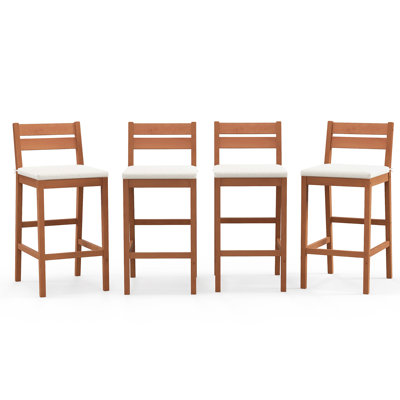Minelly 29.5" Patio Bar Stool with Cushion by Red Barrel Studio
