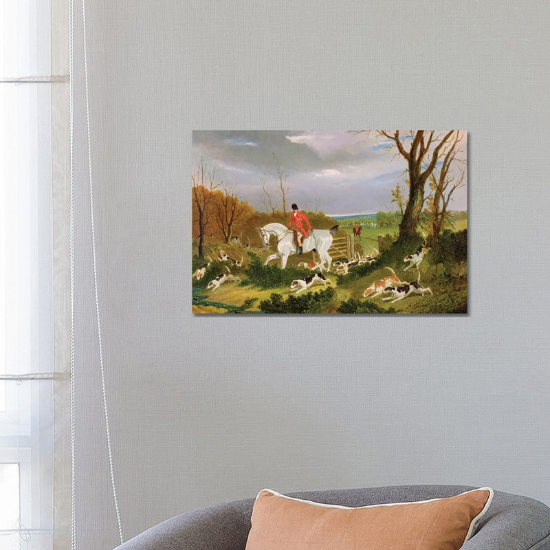 The Suffolk Hunt - Going To Cover Near Herringswell by John Frederick Herring Sr - Wrapped Canvas Painting