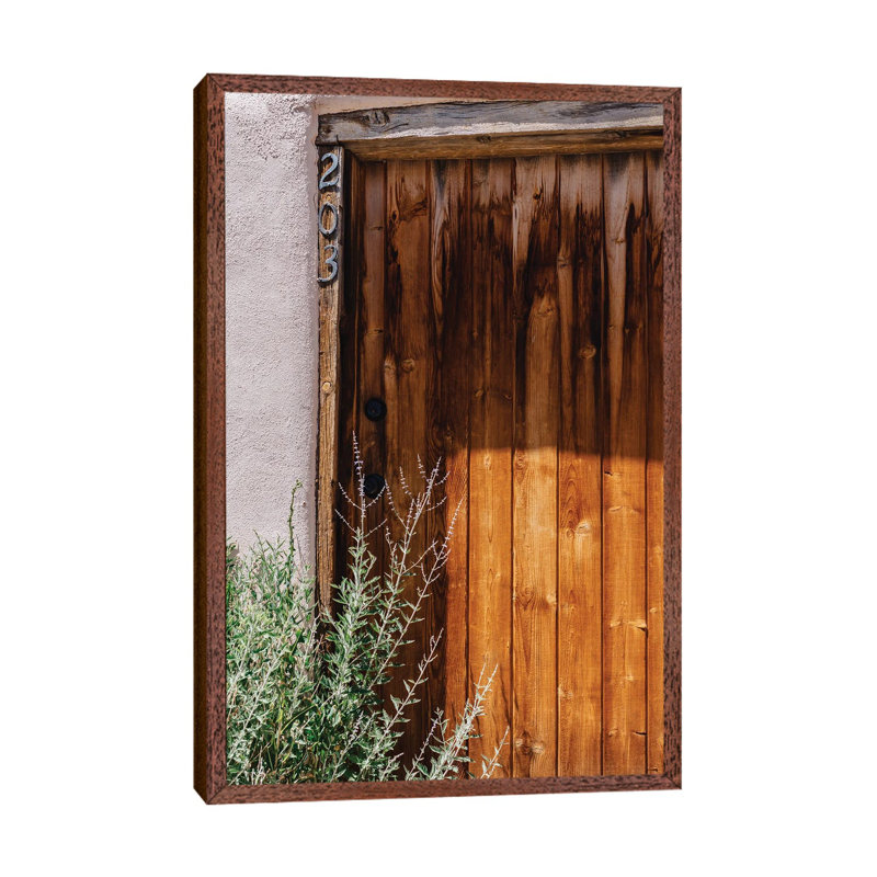Taos Architecture by Bethany Young - Print on Canvas, 66.04cm H x 45.72cm W x 3.81cm D, Classic Brown Wood Framed