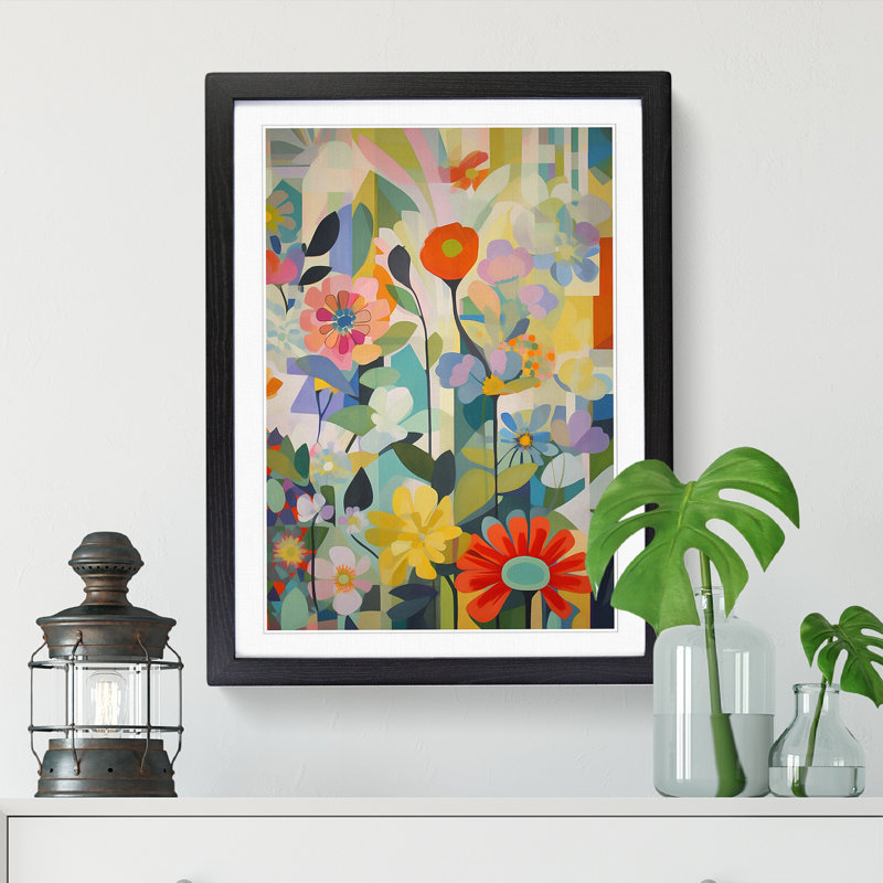 FRM-V0523-958X Flowers Orphism Style Vol.11 - Picture Frame Print, 46cm H x 34cm W x 2cm D
