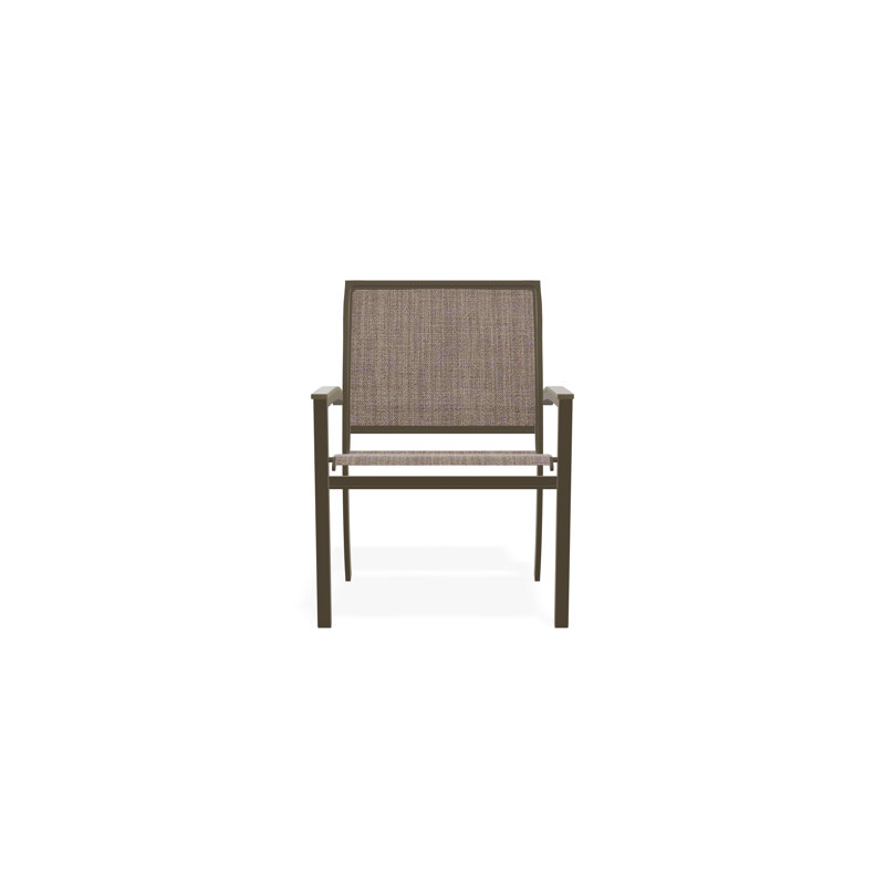 Chaise de café empilable en aluminium Bazza, Fenouil Augustine Sunbrella®, Bois de plage