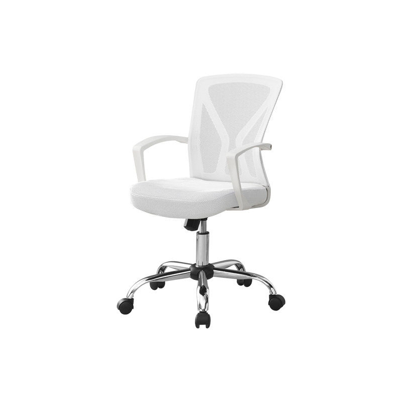 Chaise de bureau, hauteur réglable, pivotante, ergonomique, accoudoirs, bureau d'ordinateur, travail, métal chromé, contemporain, moderne