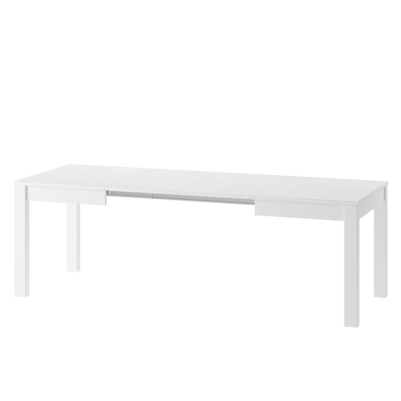Nahomy Rectangular 130-280cm L x 85cm W, White