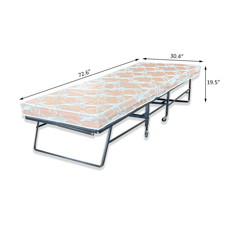 Lit pliant avec matelas en fibre Ozias, Simple