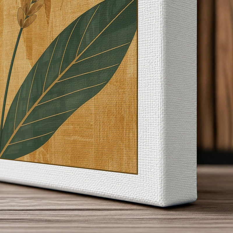 Golden Lotus Moon Botanical - Wrapped Canvas, 36x24 - 91.4 x 61.0 cm, White Border