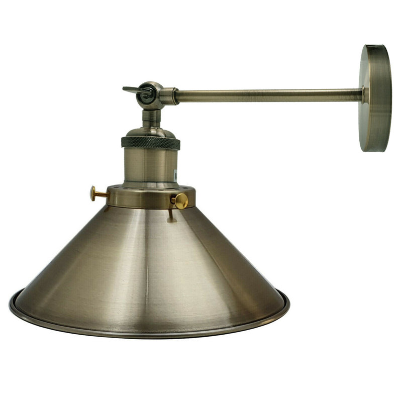 Aybar Armed Sconce, Brushed Brass, 17cm H x 22cm W x 17cm D, Green Brass