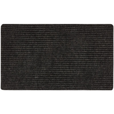 Double Play Ribbed Low Pile Moisture Absorbant Stain/Fade Resistant Non-Slip Indoor/Outdoor Doormat