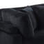 Chaise d'angle rembourrée en velours côtelé noir avec pieds en bois et assise mi-ferme dans le dossier principal
