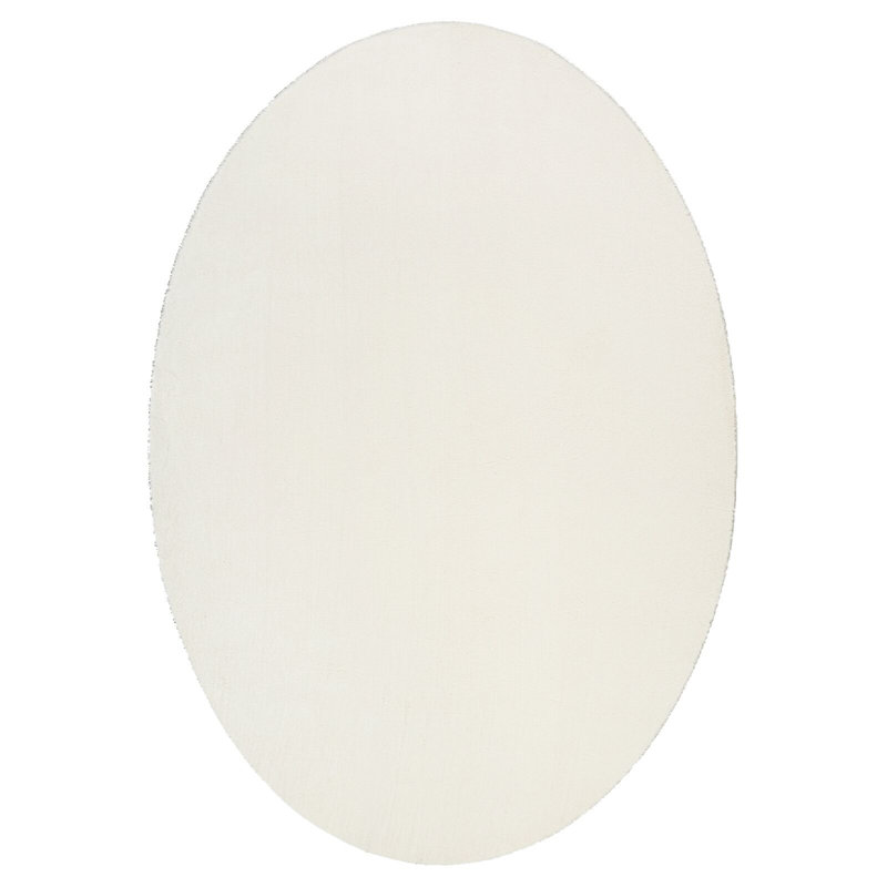 Rugs Cream Area Rug, Oval 120 x 170 cm, Polyester