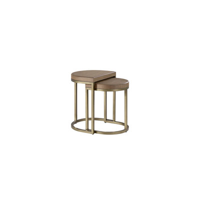Latte Nesting Tables , Veneer With Metal, Space Saving, Modern Aesthetic, 20"X16"X24 Of 2 Tables, Shade, & Saving Option, Decoration,