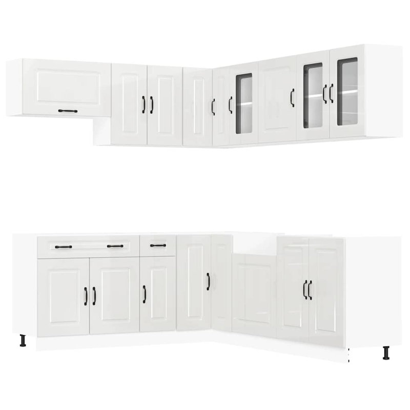 Kalmar Kitchen Cabinet Set, Gloss White