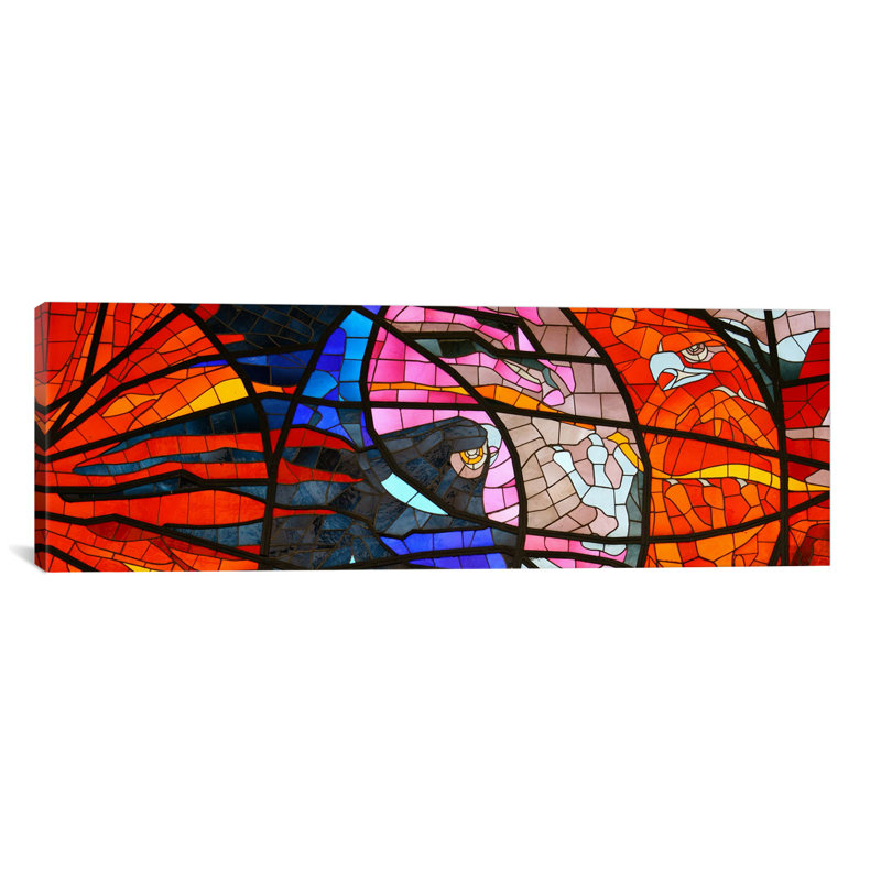 « vitrail window », reproduction de photo sur toile, H 12 po x l 36 po x P 0,75 po