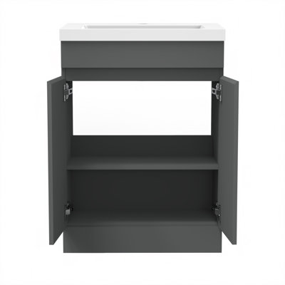 Boyan 600mm Single Bathroom Vanity with Drop In Resin Basin