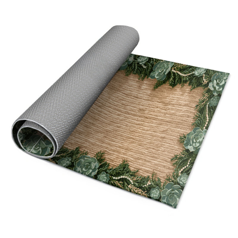 Tapis d'intérieur et d'extérieur brun Botanical
