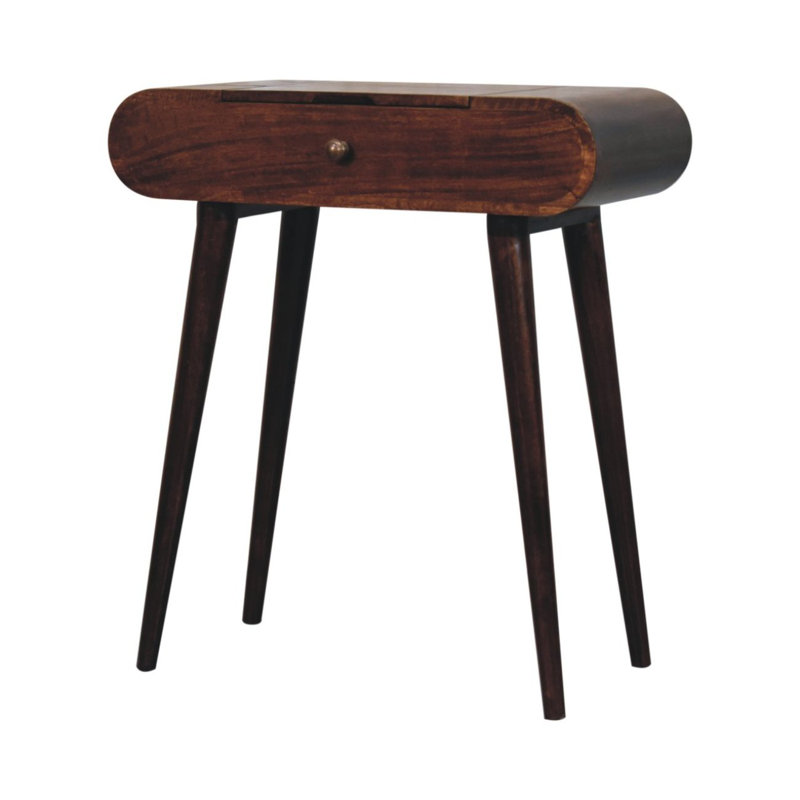 Commode, mini table de miroir pliable, Noyer