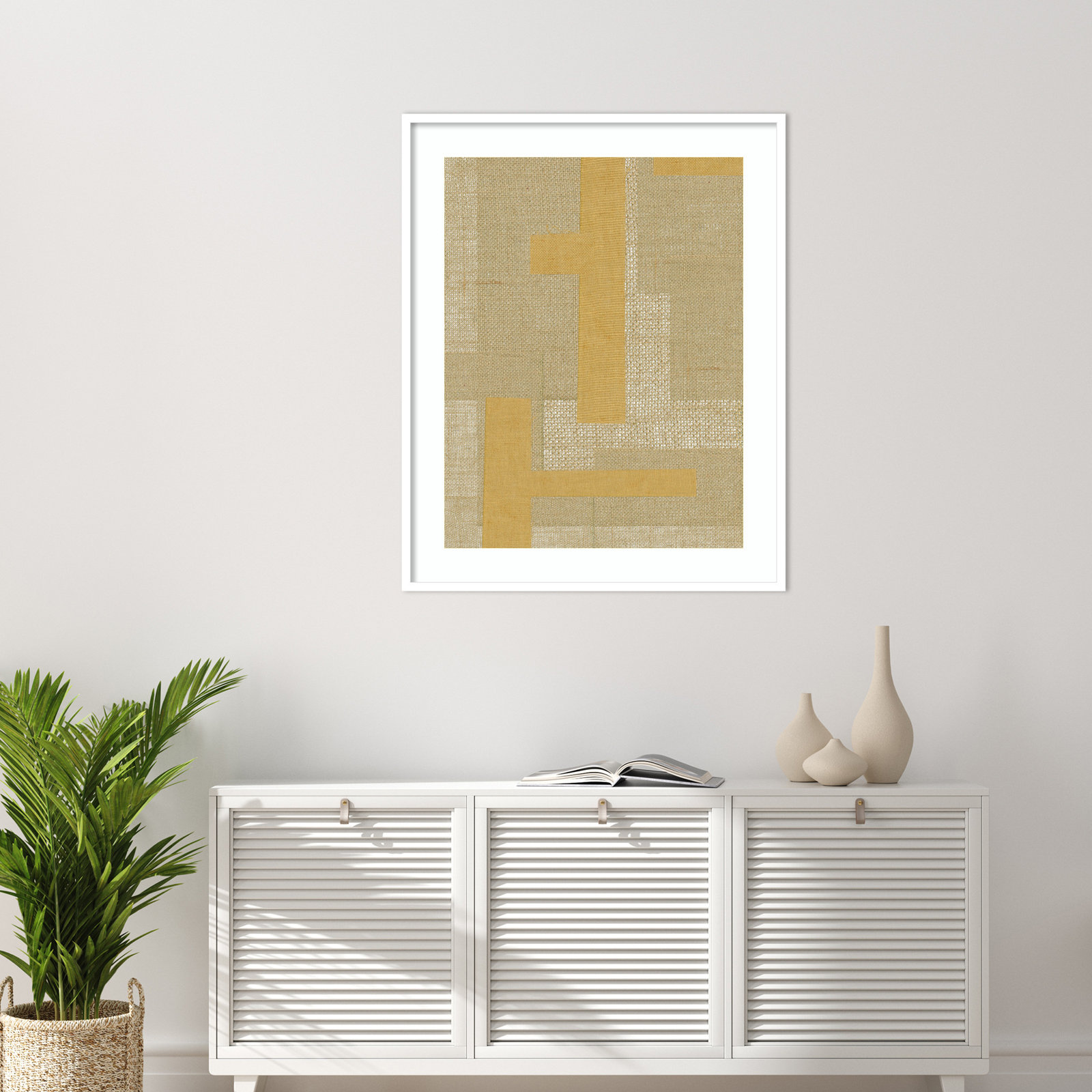 Fabric Pattern Collage No. 4 Print, White, 41" H x 33" W