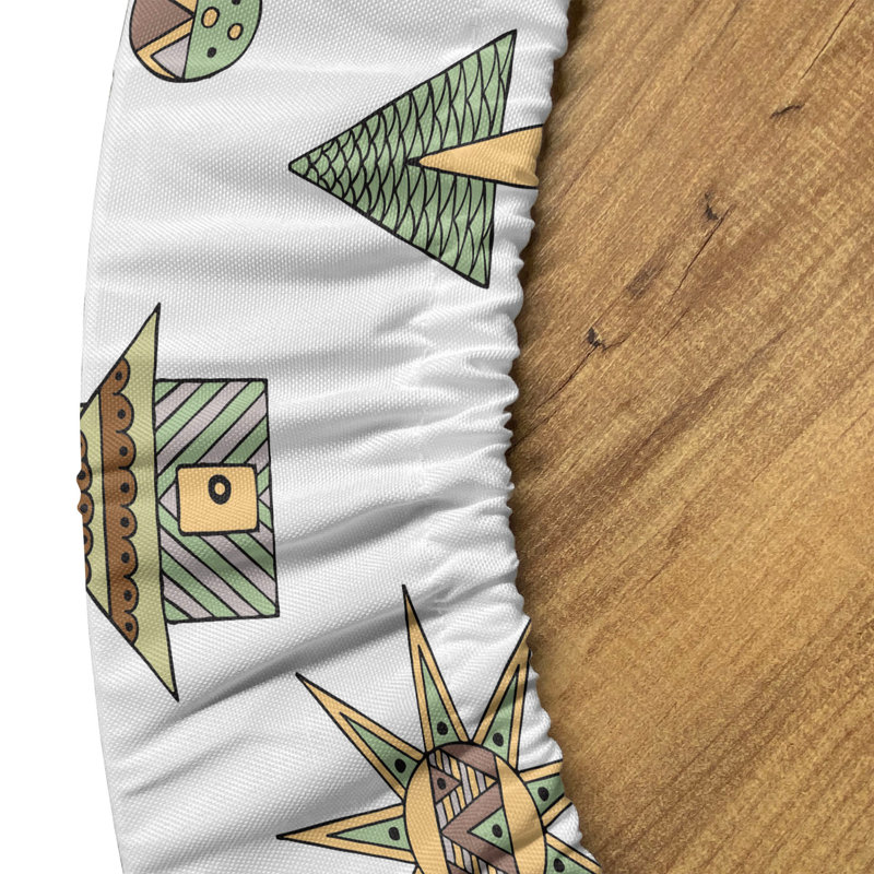Ambesonne Tribal Fitted Round TableclotMulticolor 89038