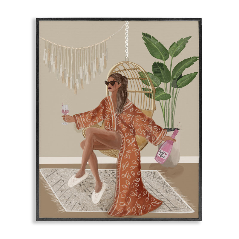 Boho Glam Girl, estampe numérique par Chen Alyesh, Giclée encadrée noir minuit, H 14 po x l 11 po
