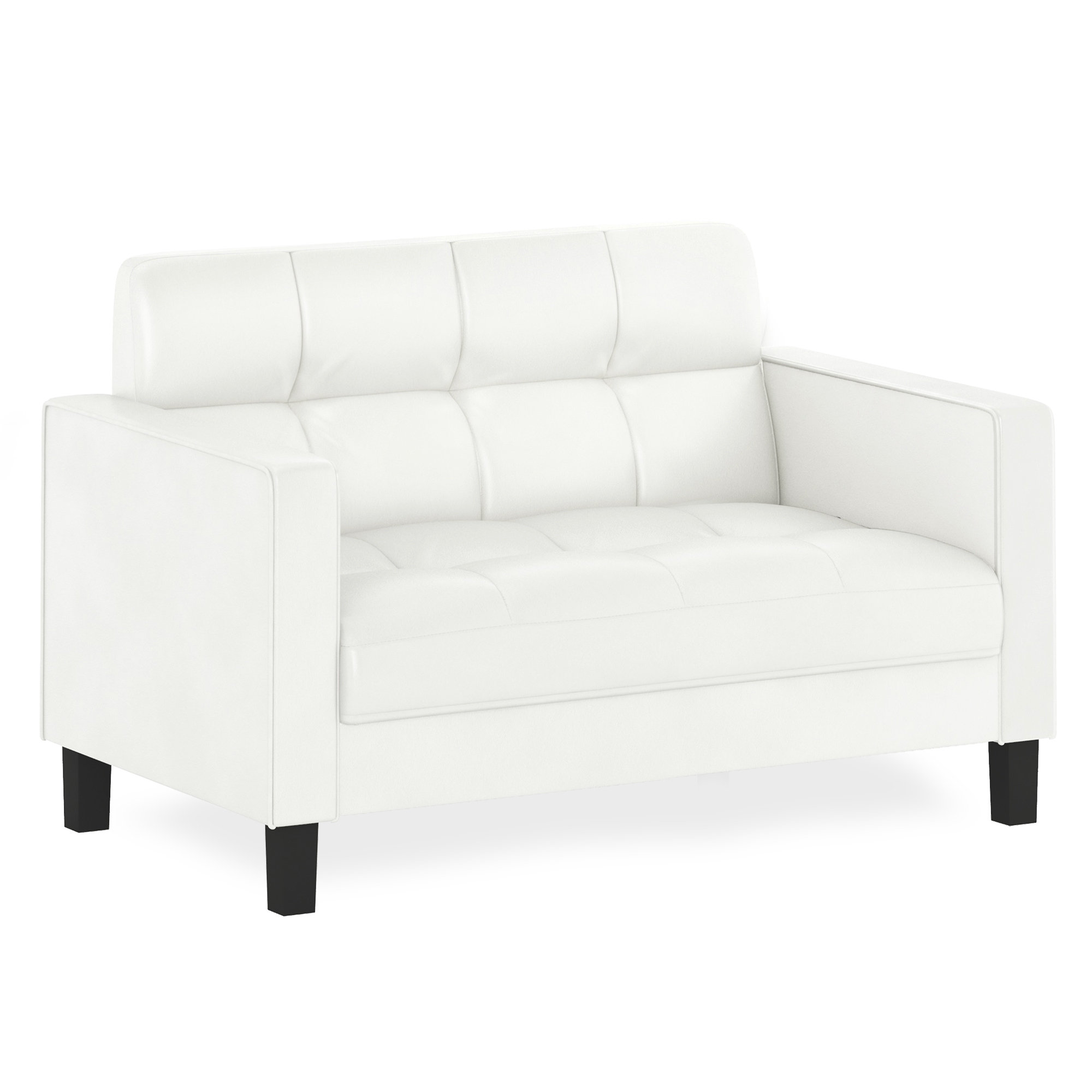 Ebern Designs Tuskegee 54.1" Faux Leather Square Arm Loveseat - Wayfair ...