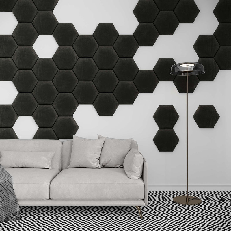 30 cm x 30 cm Vertäfelung Riviera, Dark Gray/Hexagon