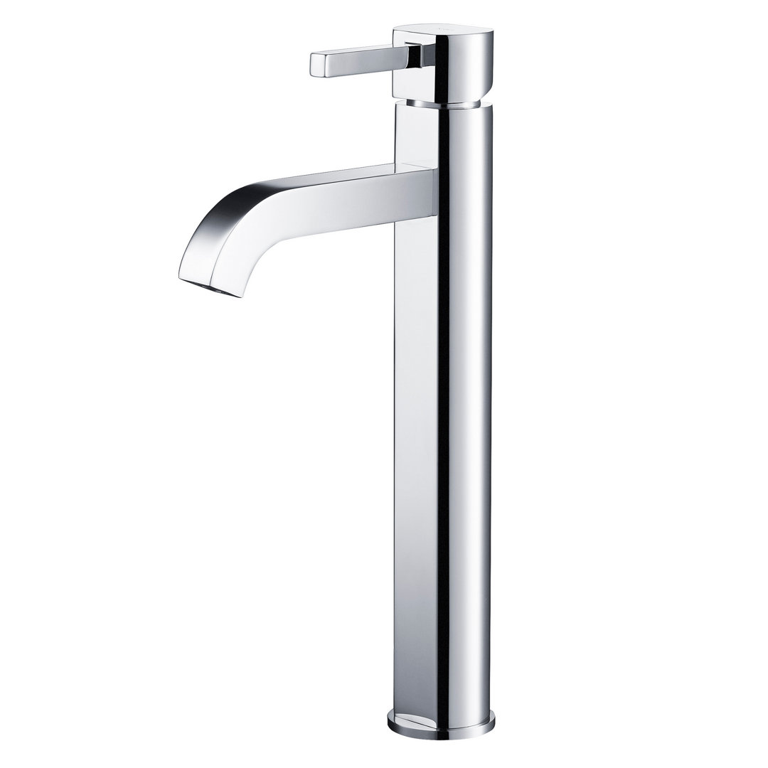 Kraus Ramus Vessel Mixer Single-Handle Bathroom Faucet with Matching Pop-Up Drain Kraus 