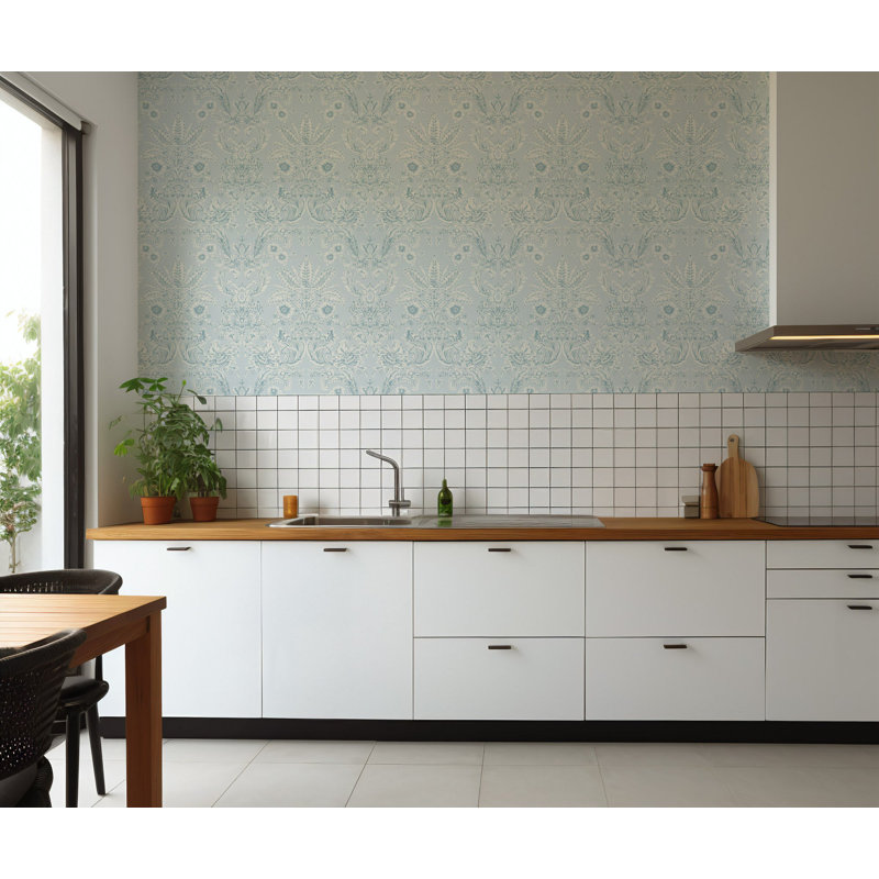 Parlor Paper - Silverprint Wallpaper, Blue