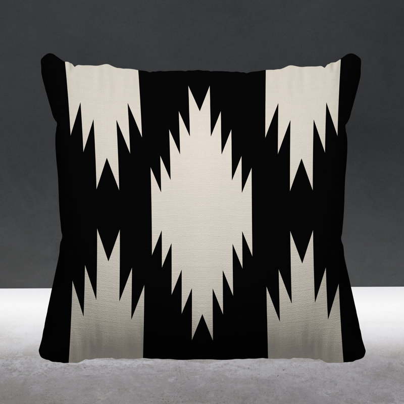 Yuma Outdoor Reversible Throw Pillow, 19H" x 19W", Black