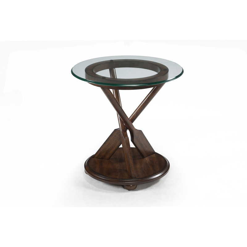 Bartulio Glass Top End Table