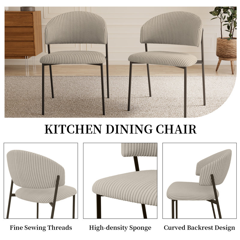 Modern Round Kitchen Dining Table Set with Dining Chairs, 3 Pieces: Table, 2 Chairs, Gray