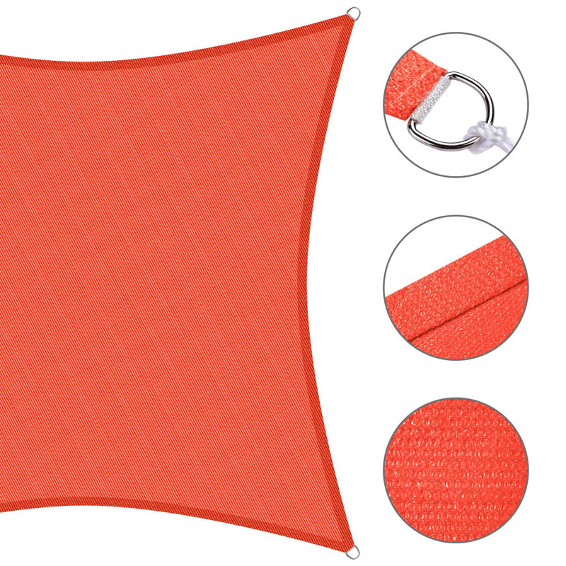 Watermelon Red 12x12ft UV Block Square Sun Shade Sail Canopy