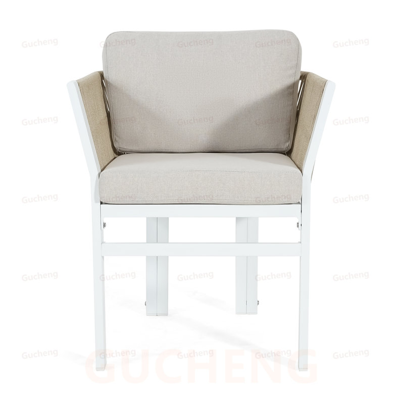 Outdoor Dining Chair Set of 2, Aluminum Frame with Comfortable Cushion, 300lbs Capacity for All-Weather Patio Seating
